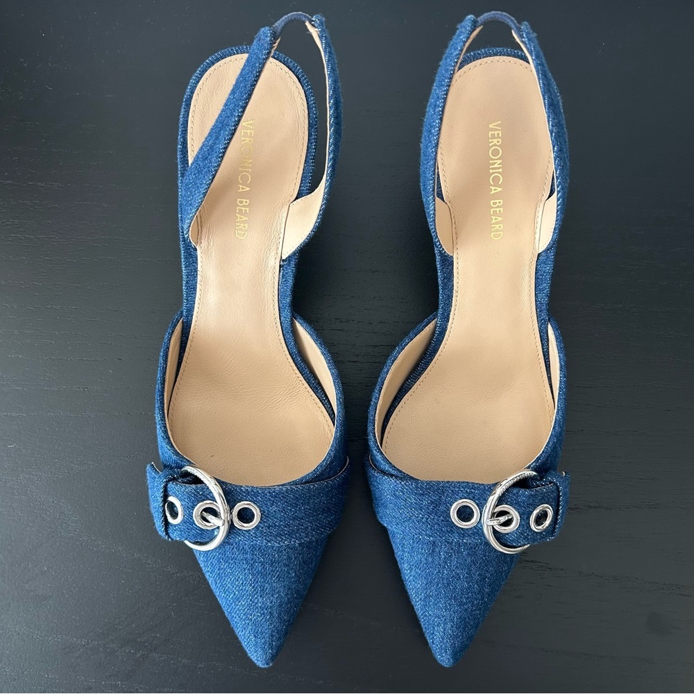 Veronica Beard Roxy Denim Slingback Pump - Picture 2 of 9